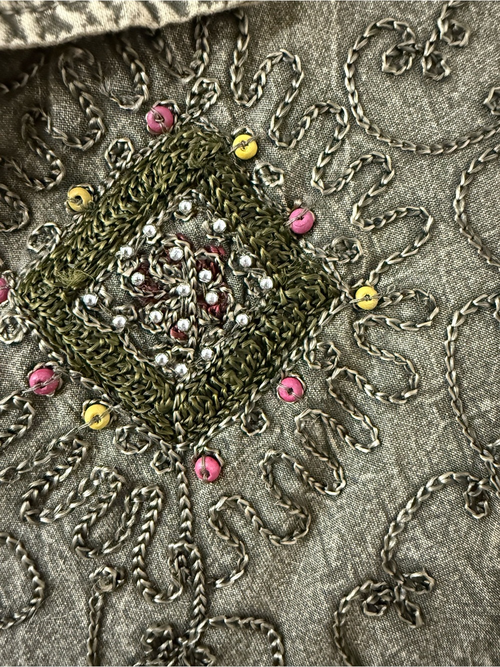 Young Threads Embroidered Boho Button-Front Tunic - Picture 2 of 5